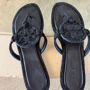 Tory Burch Miller knotted Pave embellished crystal sandals - Brand new